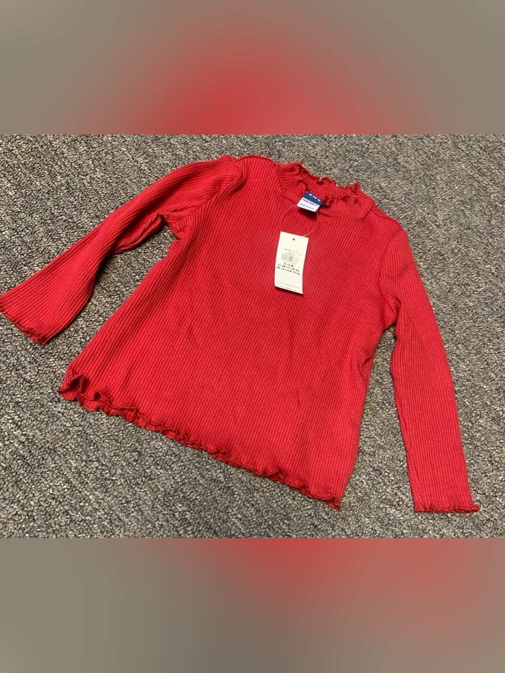 🧑‍🎄🎅Christmas in July Sale🧑‍🎄🎅NWT Ribbed RuffleEdge LongSleeve Mock Neck
6-12m